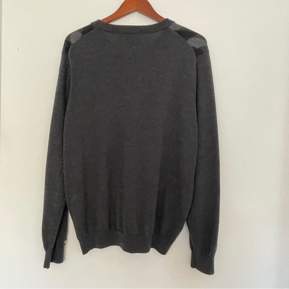 Tiger Woods Collection Wool Sweaters Mens XL Gray/Black V-Neck Pullover Golf coz - Picture 3 of 14